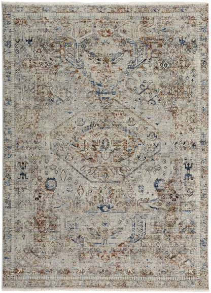Kaia Transitional Medallion - Tan/Orange/Red Area Rug