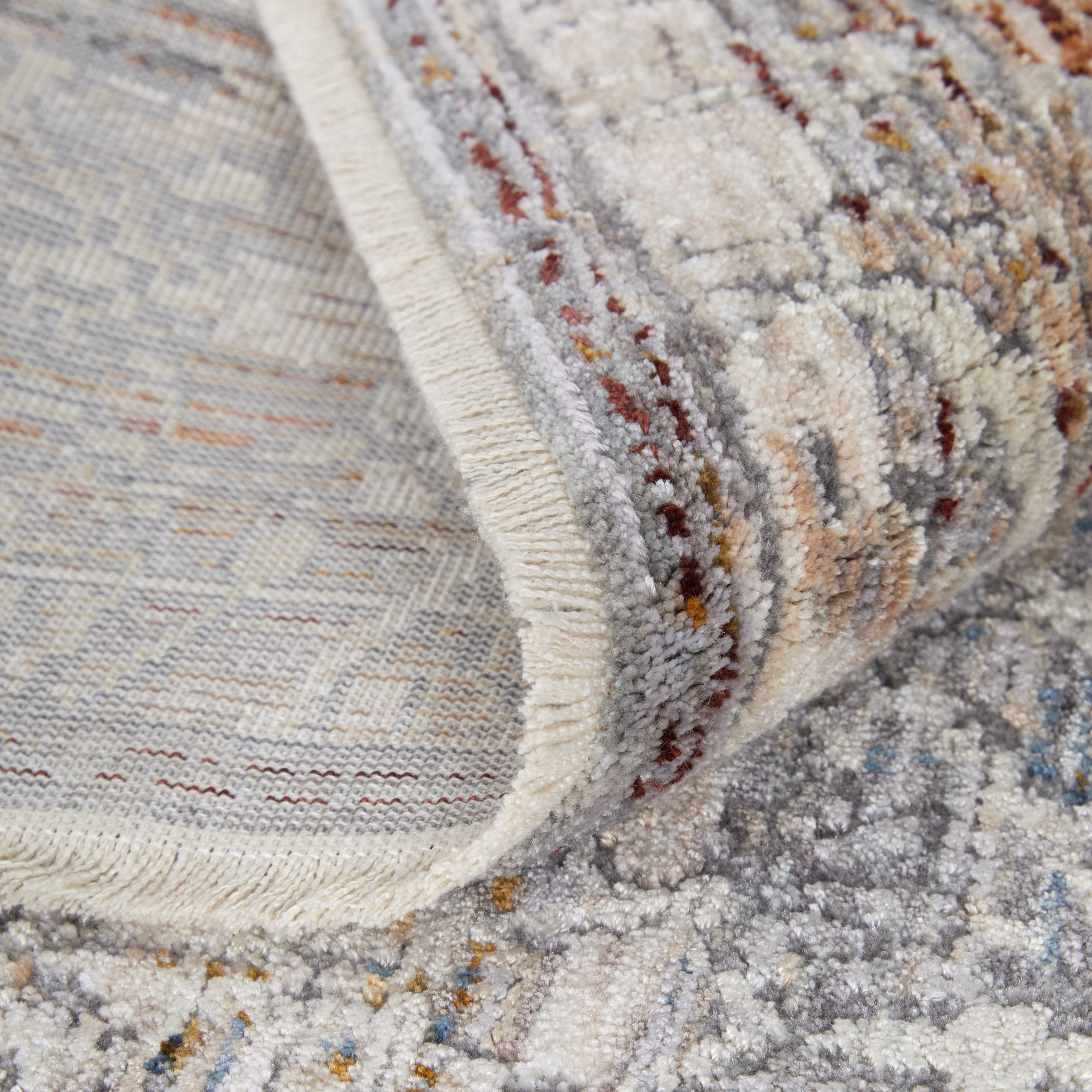 Caprio Transitional Damask - Gray/Ivory/Tan