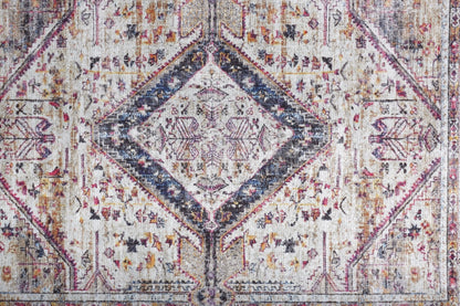 Percy Transitional Medallion - Ivory/Red/Pink Area Rug