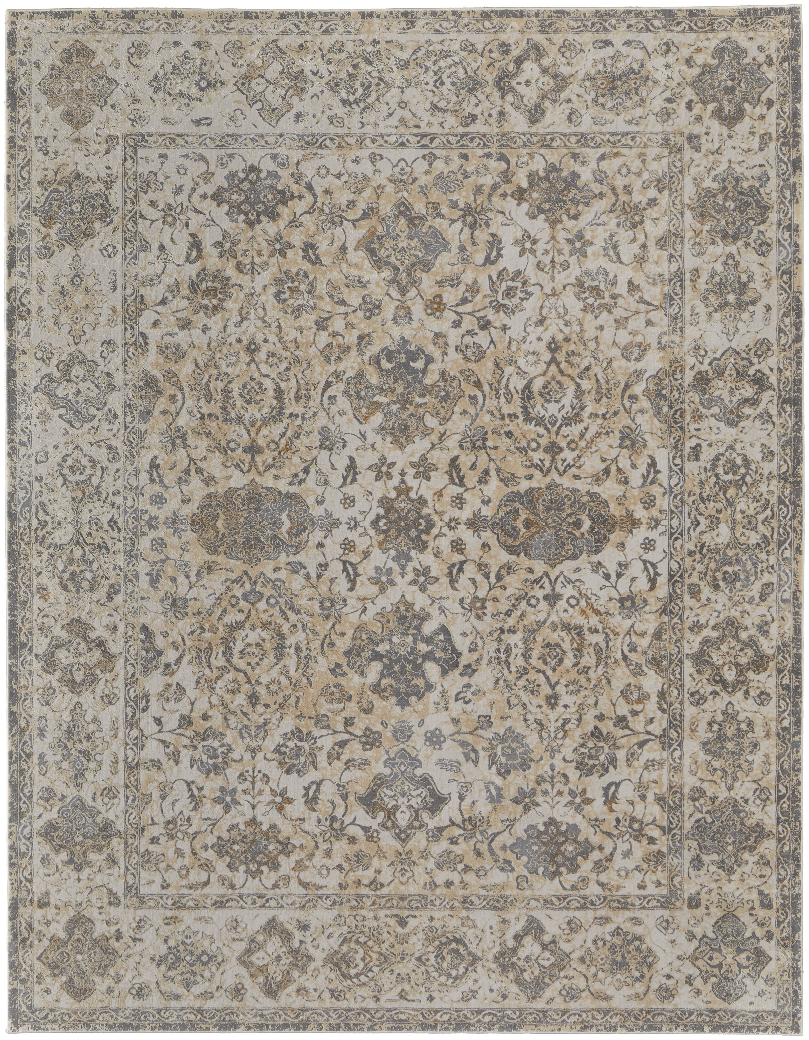 Celene Traditional Bordered - Ivory/Tan/Gray Area Rug