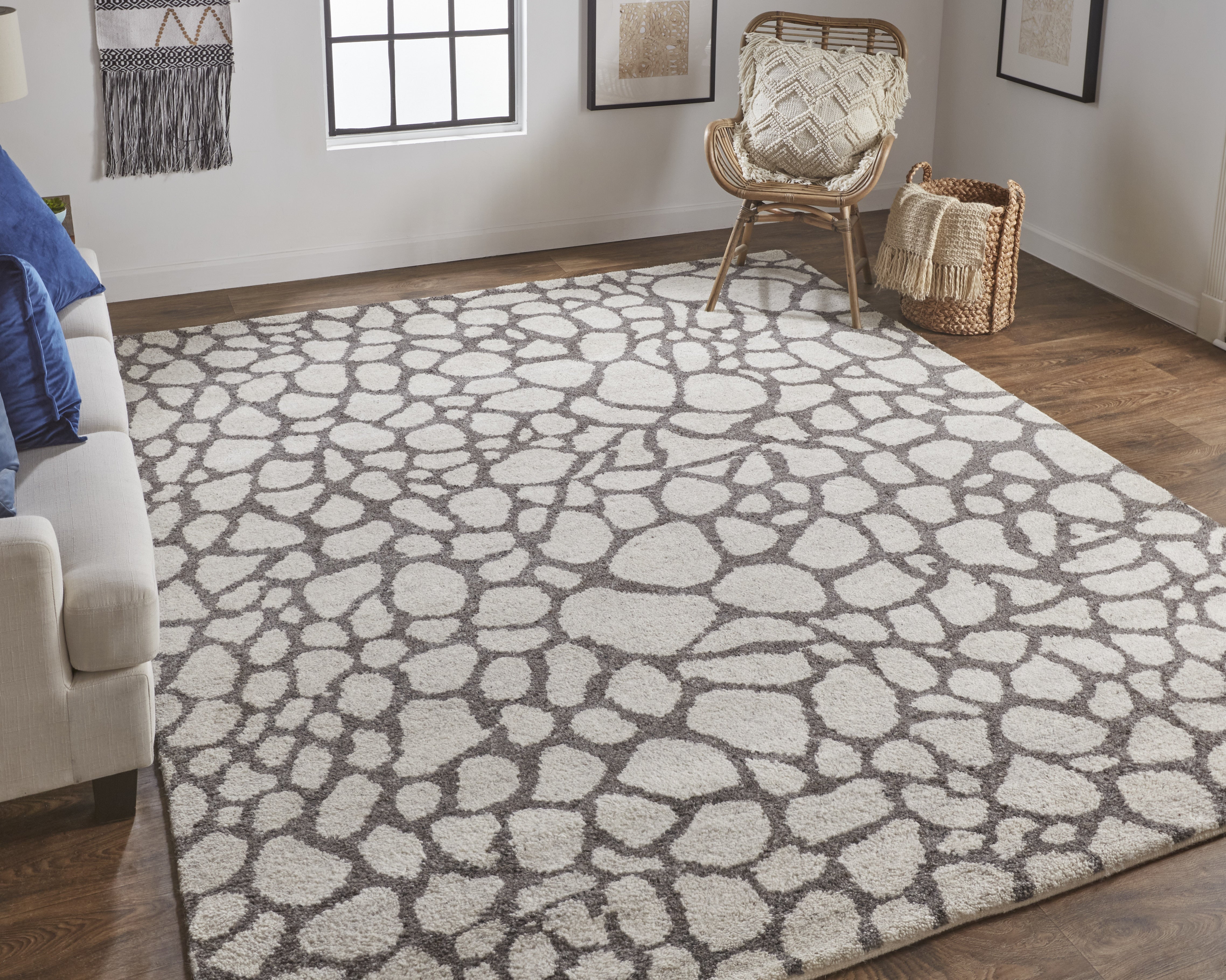 Belden Transitional Abstract - Ivory/Gray Area Rug