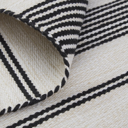 Duprine Transitional Stripes - Black/White/Ivory Area Rug