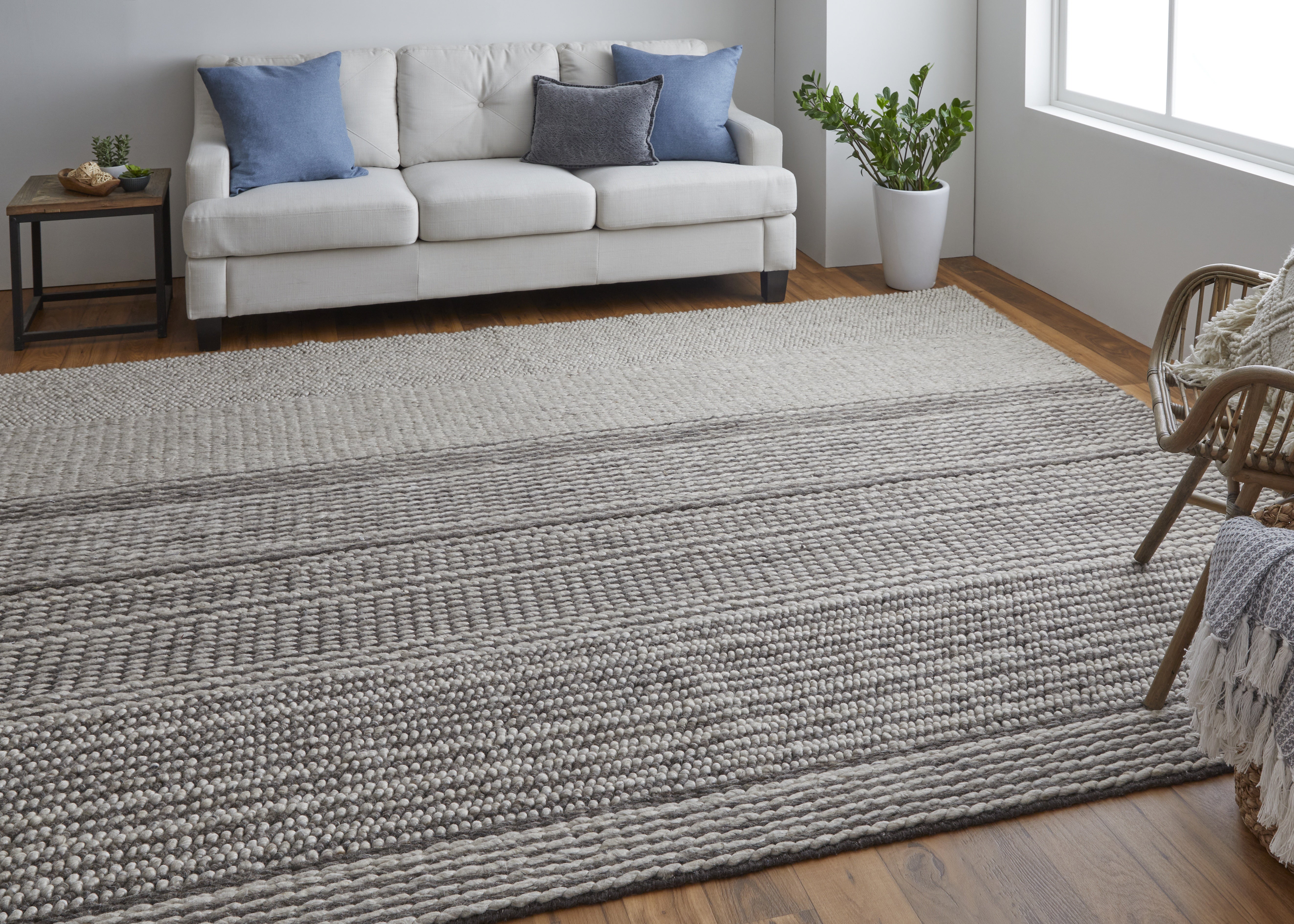 Hamden Modern Stripes - Ivory/Brown