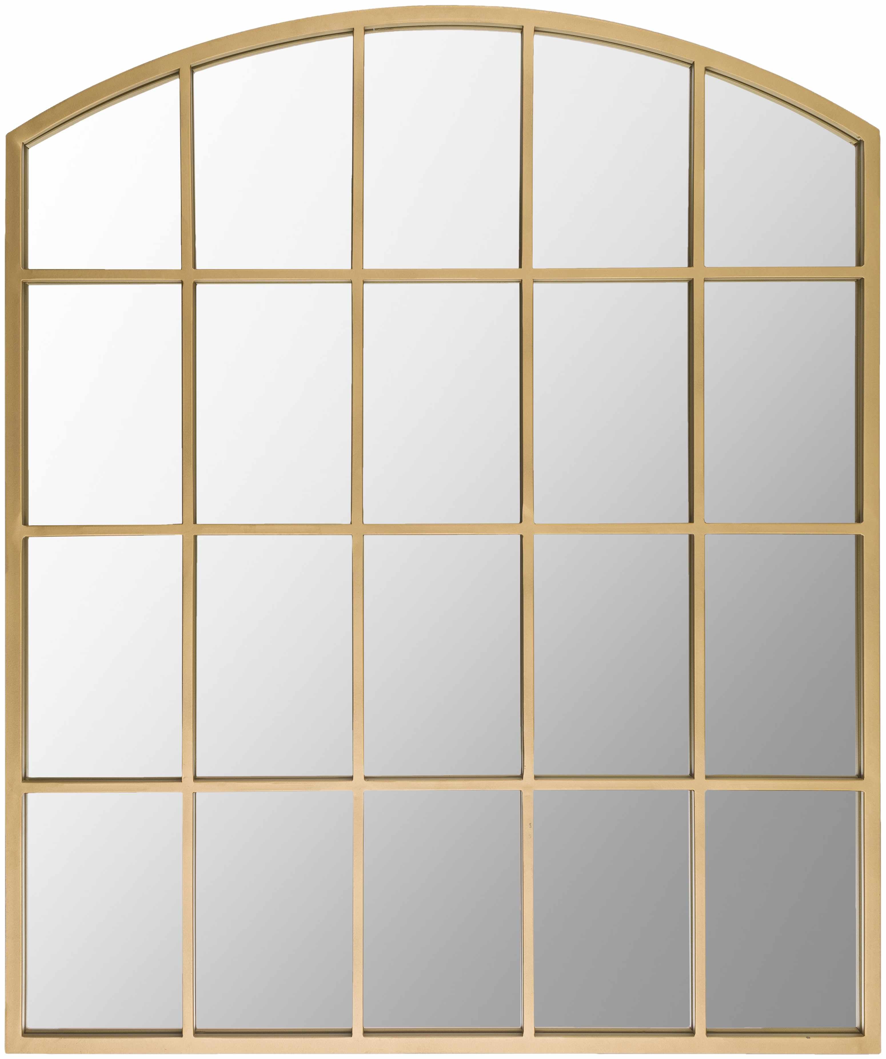 Industrial Gold Grid Mirror