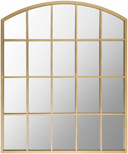 Industrial Gold Grid Mirror