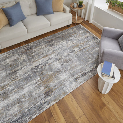 Cadiz Modern Abstract - Ivory/Gray/Gold Area Rug