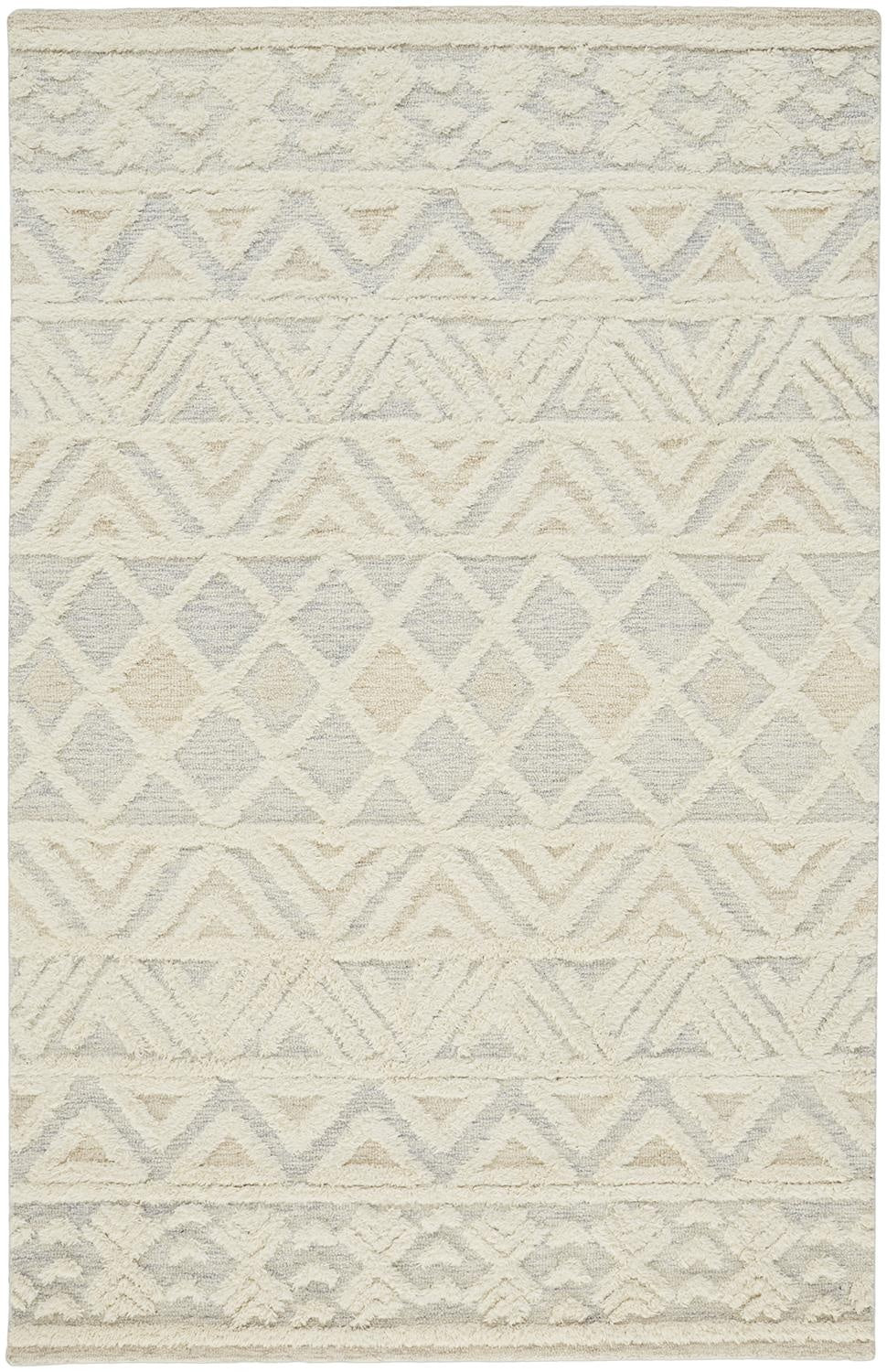 Anica Traditional Geometric - Ivory/Blue/Tan Area Rug