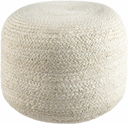 Tursas Braided Jute Pouf - Off-White