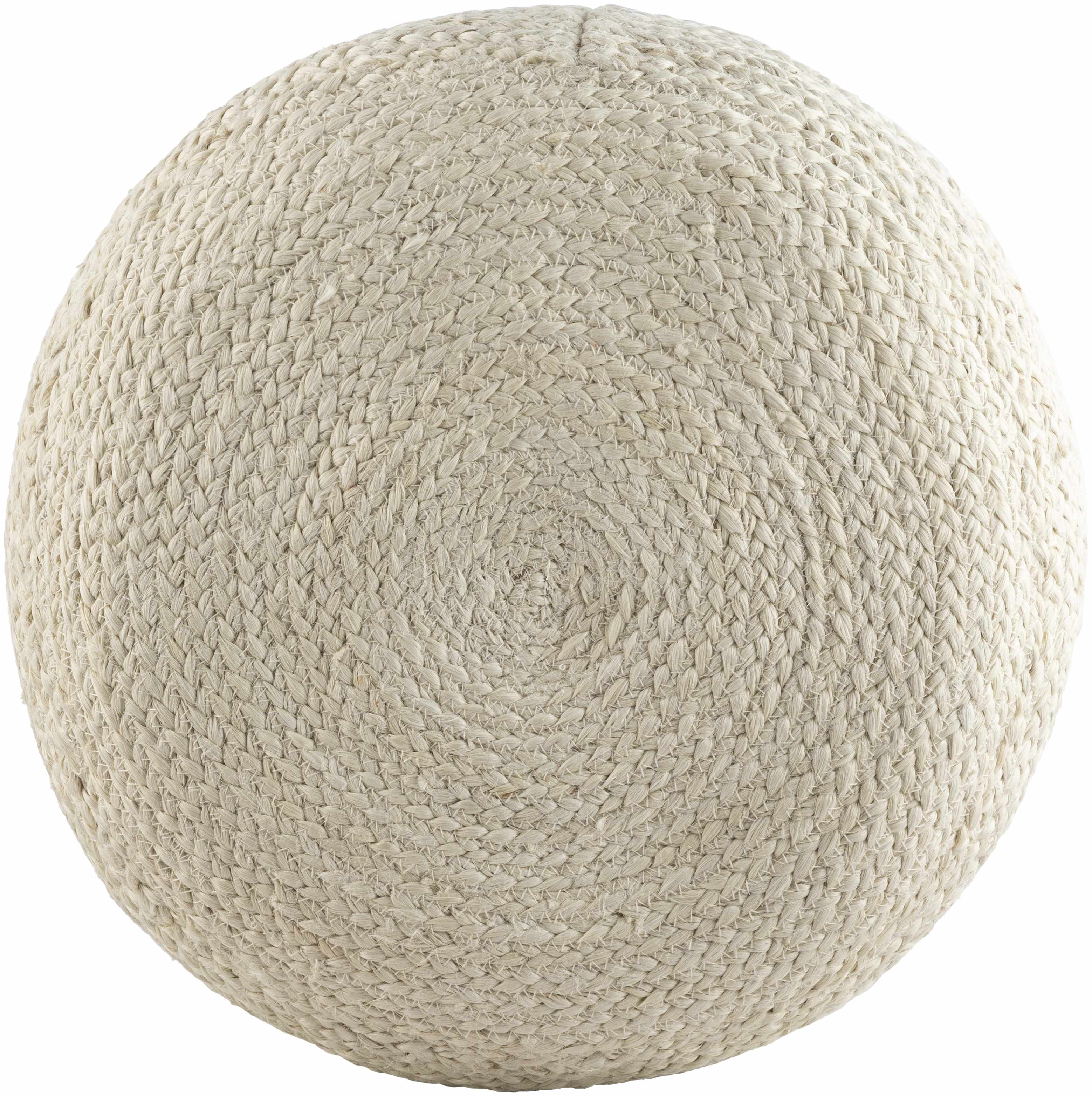 Tursas Braided Jute Pouf - Off-White