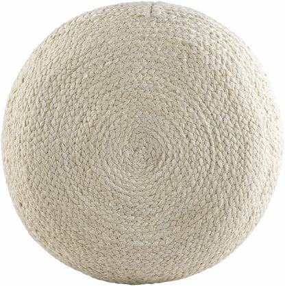Tursas Braided Jute Pouf - Off-White