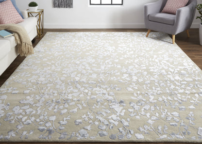 Bella Transitional Floral & Botanical - Tan/Silver/Gray
