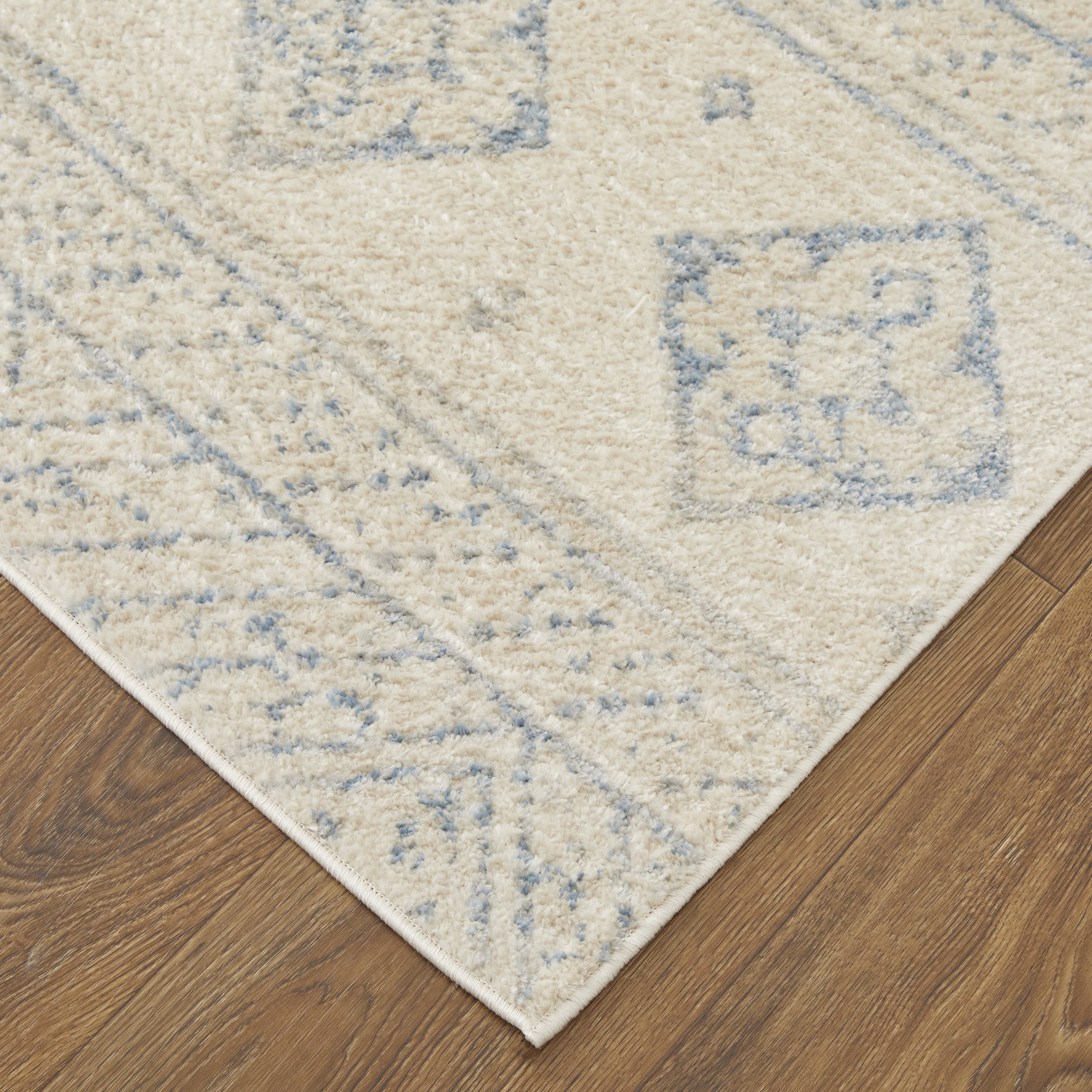Camellia Transitional Geometric - Ivory/Blue