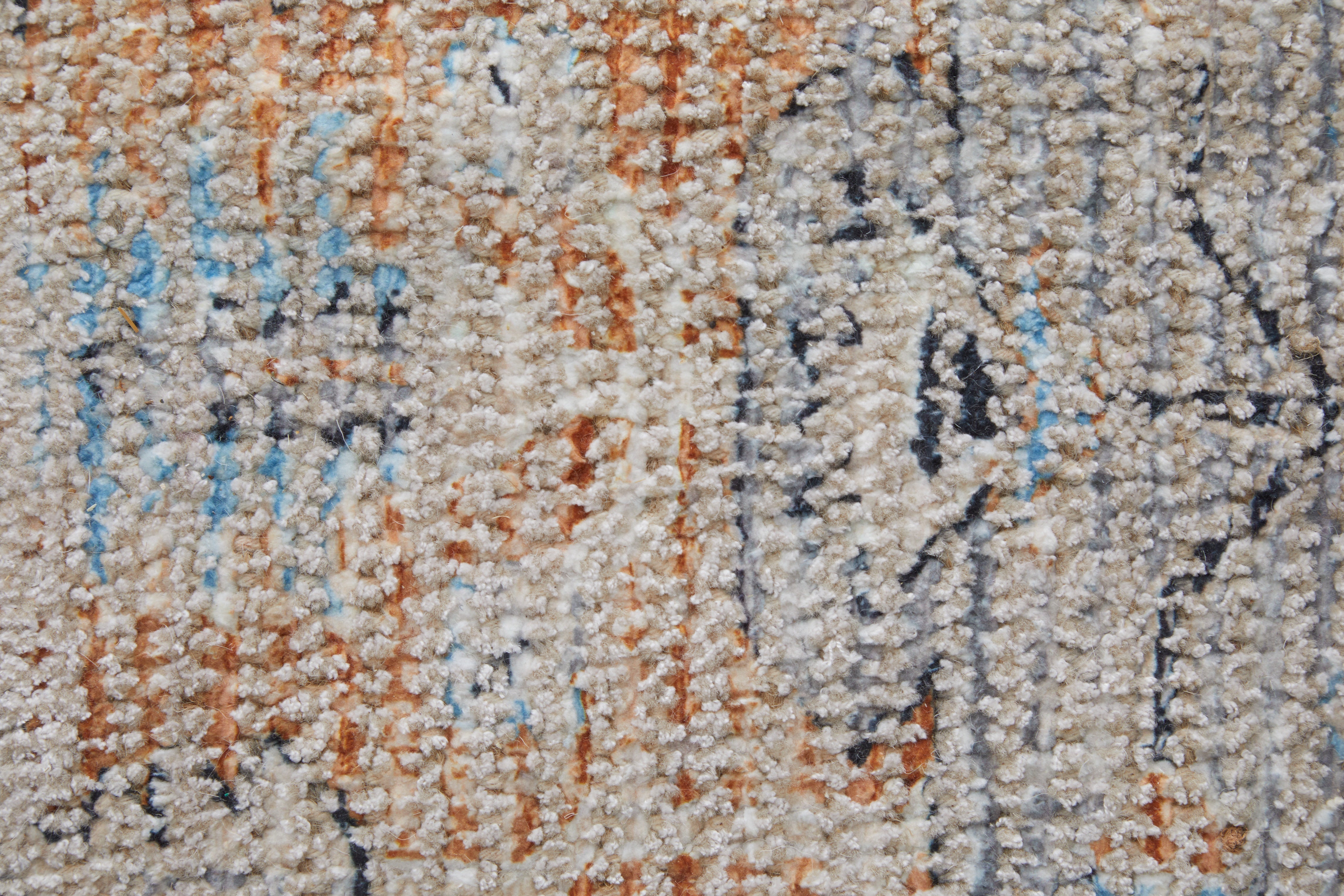 Caldwell Transitional Medallion - Ivory/Blue/Orange Area Rug