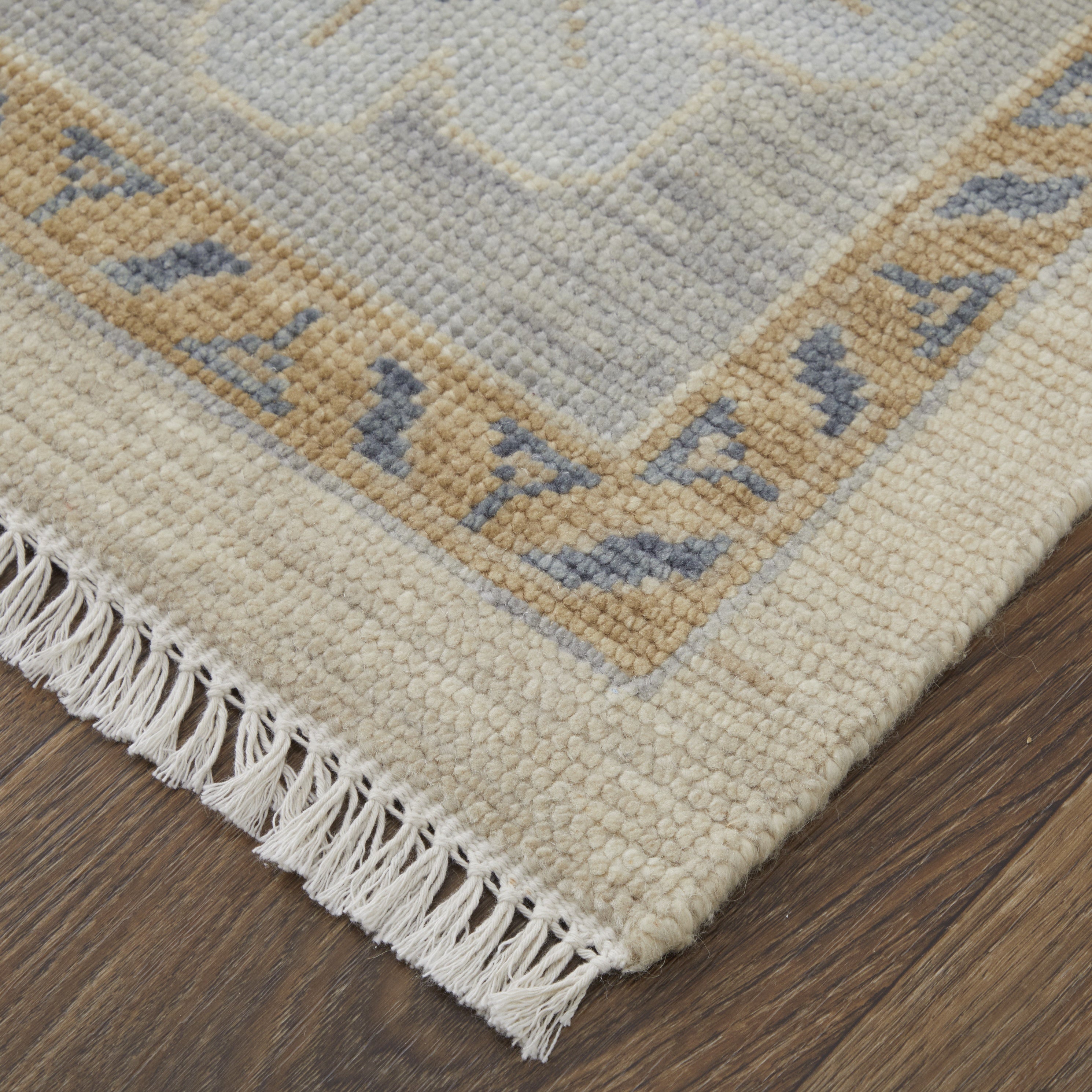 Karina Transitional Floral & Botanical - Ivory/Blue/Tan Area Rug