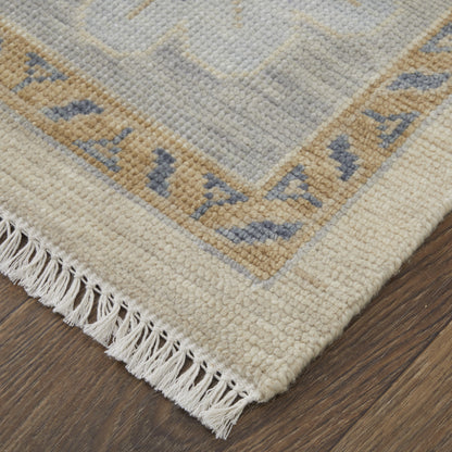 Karina Transitional Floral & Botanical - Ivory/Blue/Tan Area Rug