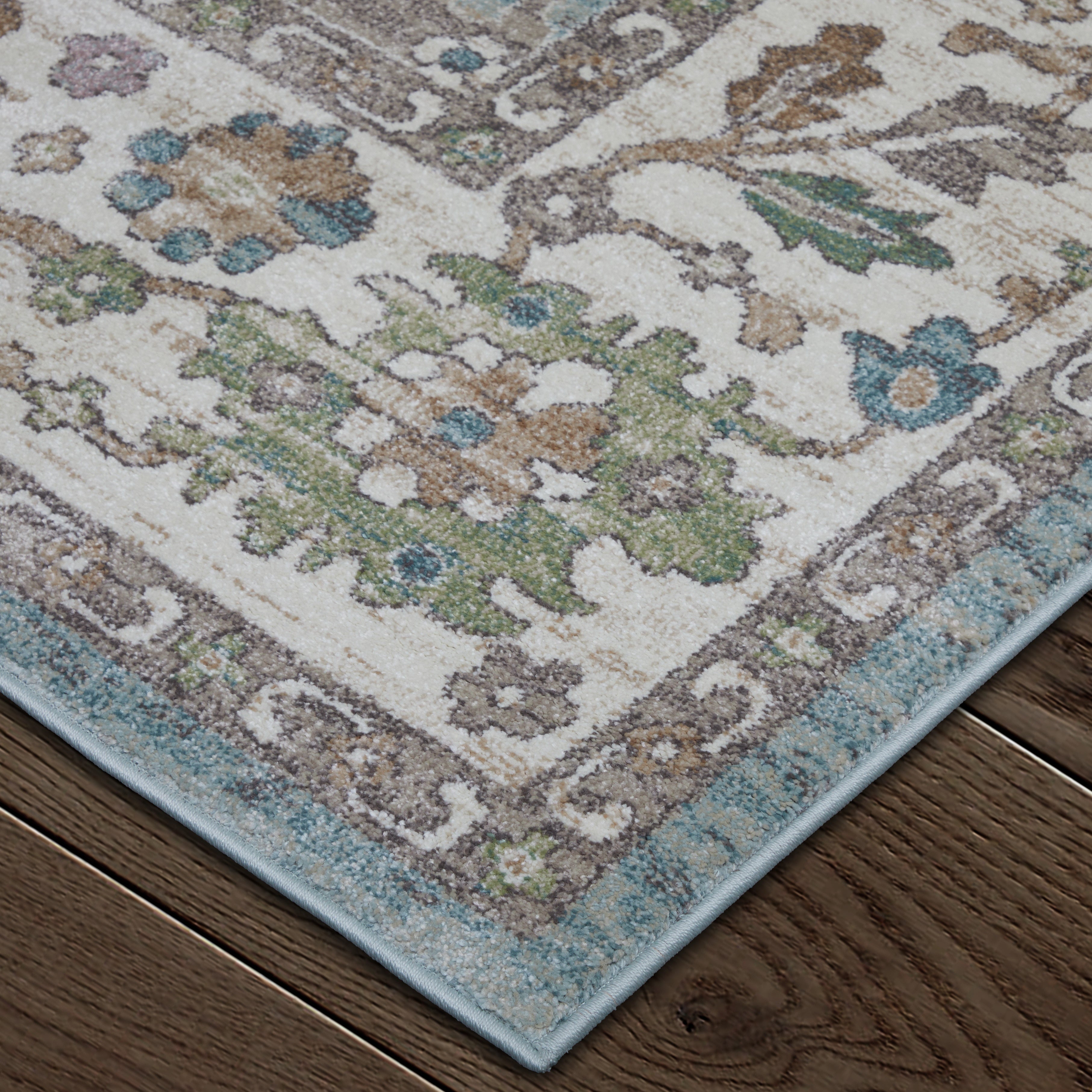 Dartmouth Transitional Floral & Botanical - Blue/Ivory/Brown Area Rug
