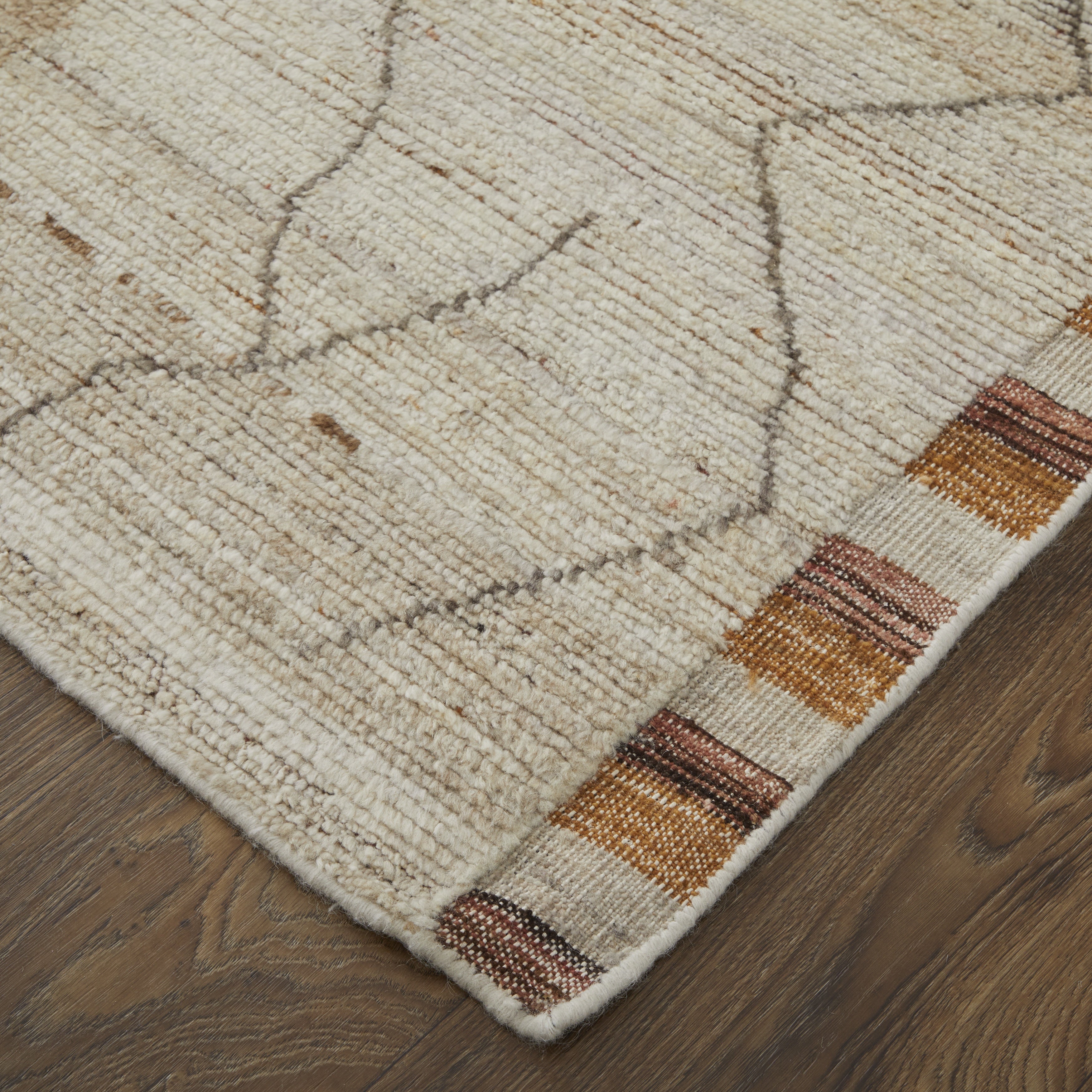 Kasbah Transitional Moroccan - Ivory/Tan/Orange Area Rug