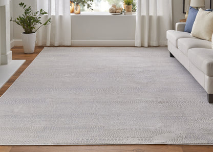Prasad Modern Distressed - Ivory/Silver/Gray Area Rug