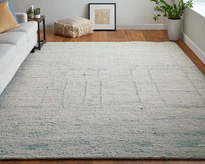 Navaro Modern Distressed - Ivory/Gray/Blue Area Rug
