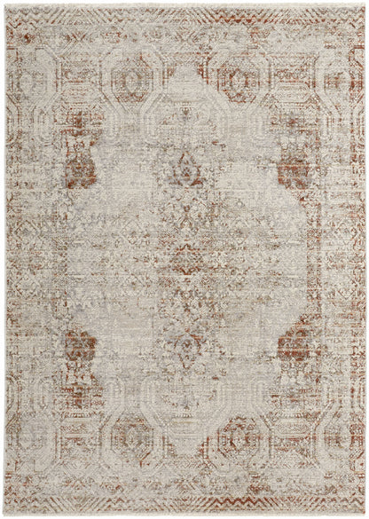 Kaia Transitional Distressed - Tan/Ivory/Orange Area Rug