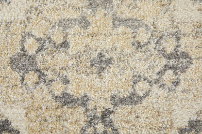 Camellia Transitional Medallion - Ivory/Gray