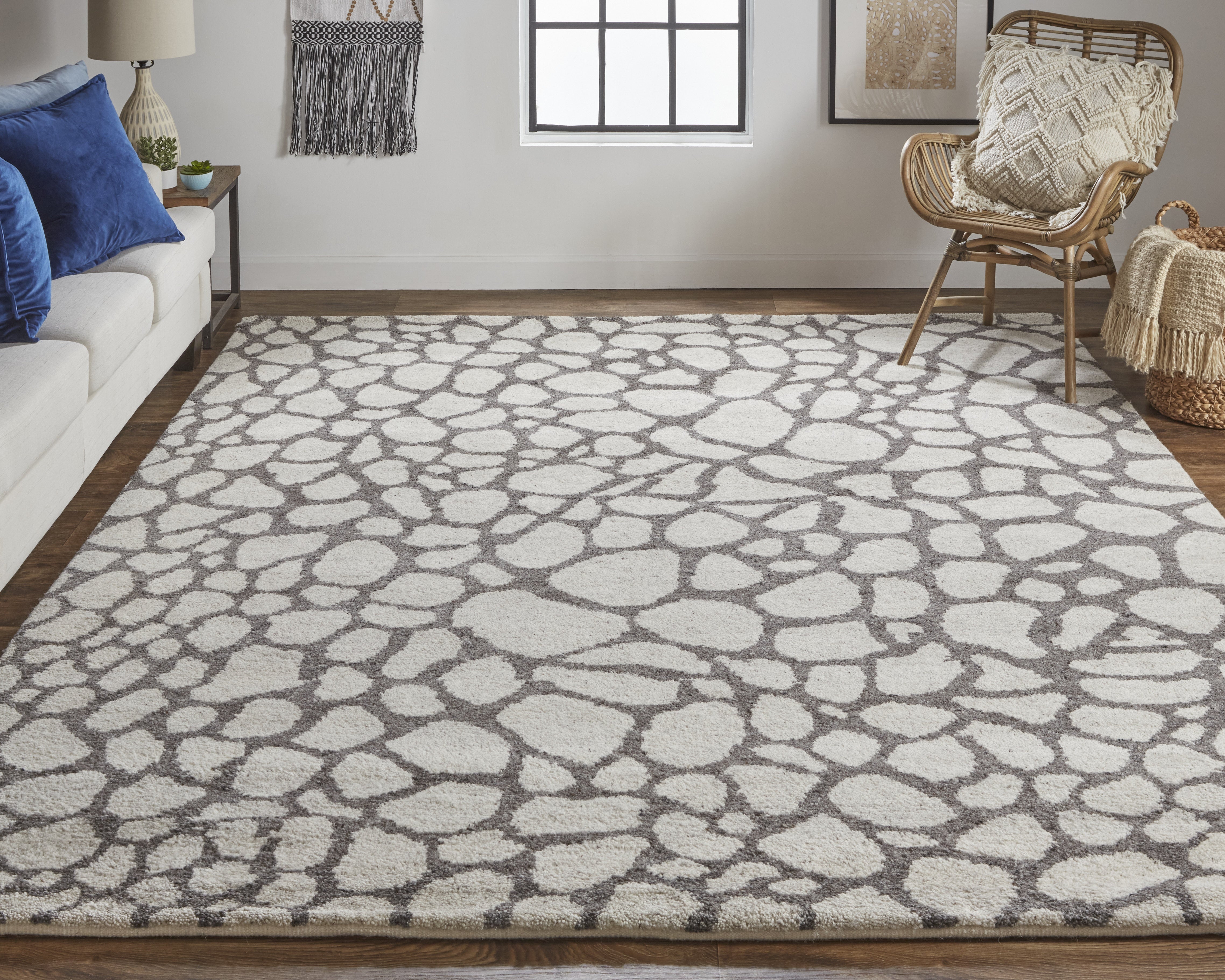 Belden Transitional Abstract - Ivory/Gray Area Rug