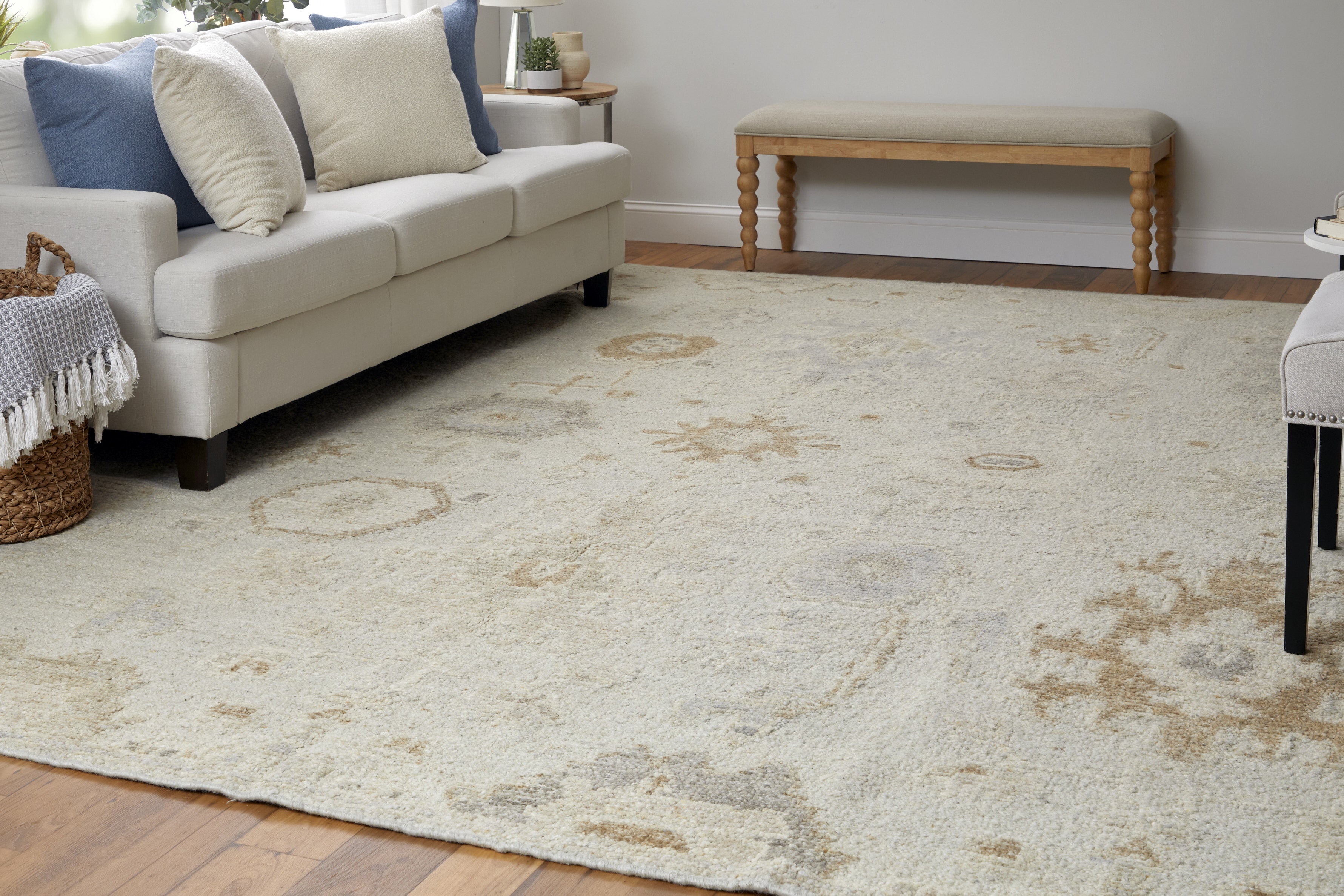 Grafton Transitional Floral & Botanical - Tan/Ivory/Orange Area Rug