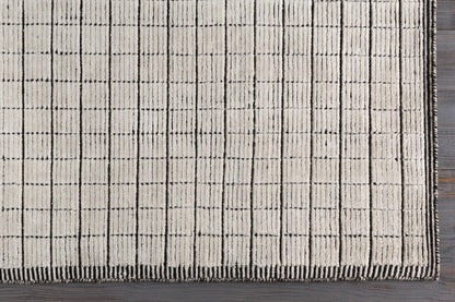 Hand Loomed Idyllic Light Gray Wool & Viscose Area Rug