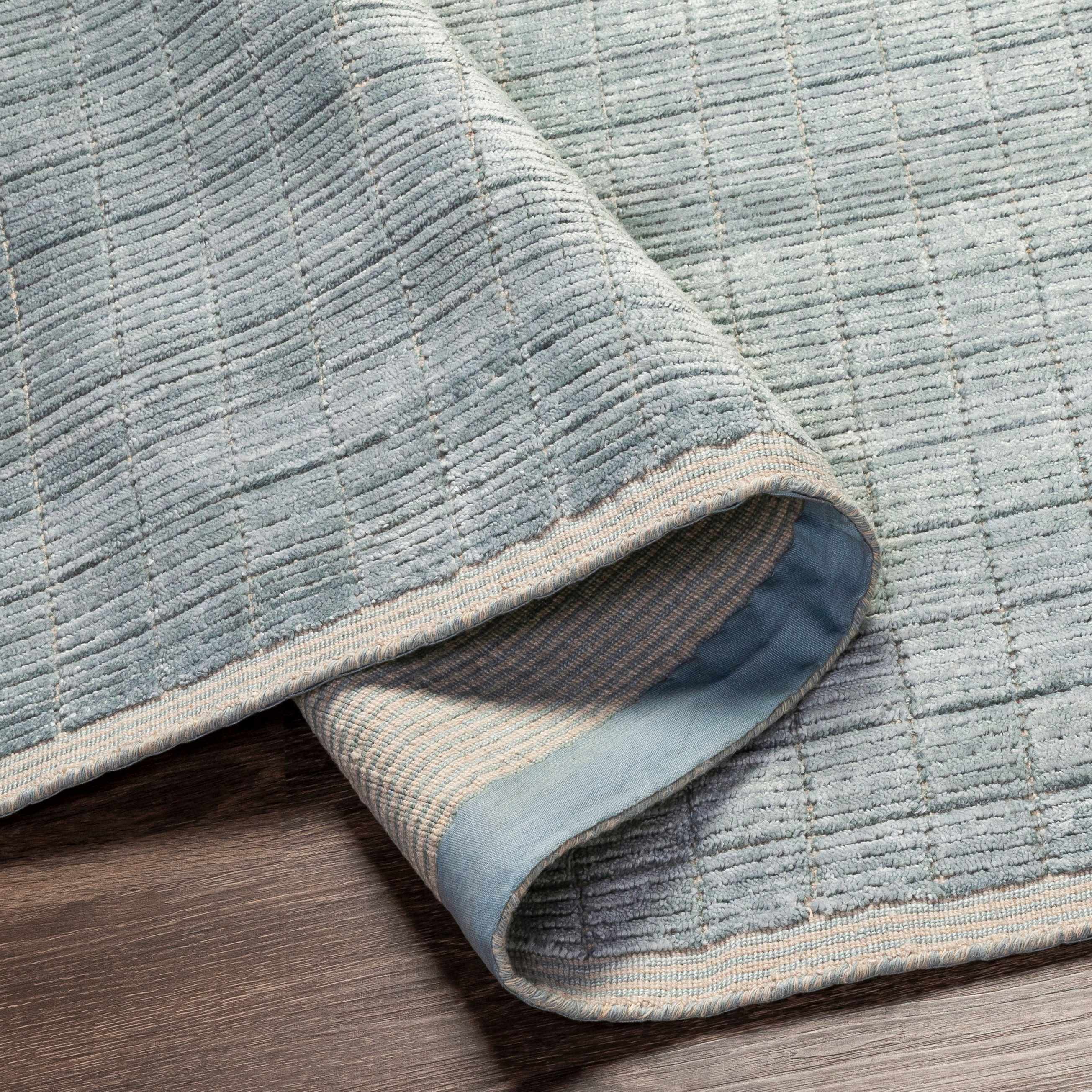 Hand Loomed Serene Denim Wool & Viscose Area Rug