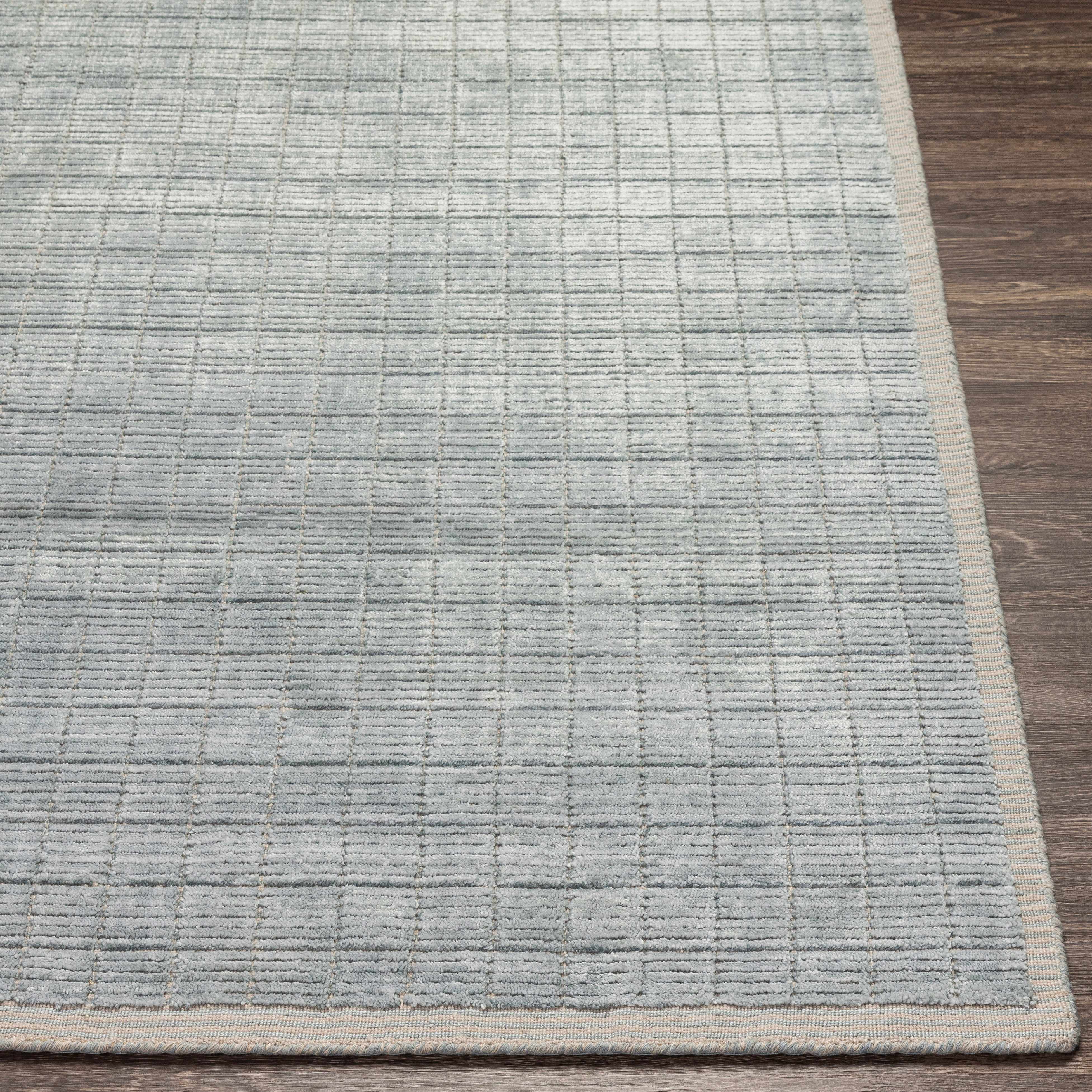 Hand Loomed Serene Denim Wool & Viscose Area Rug