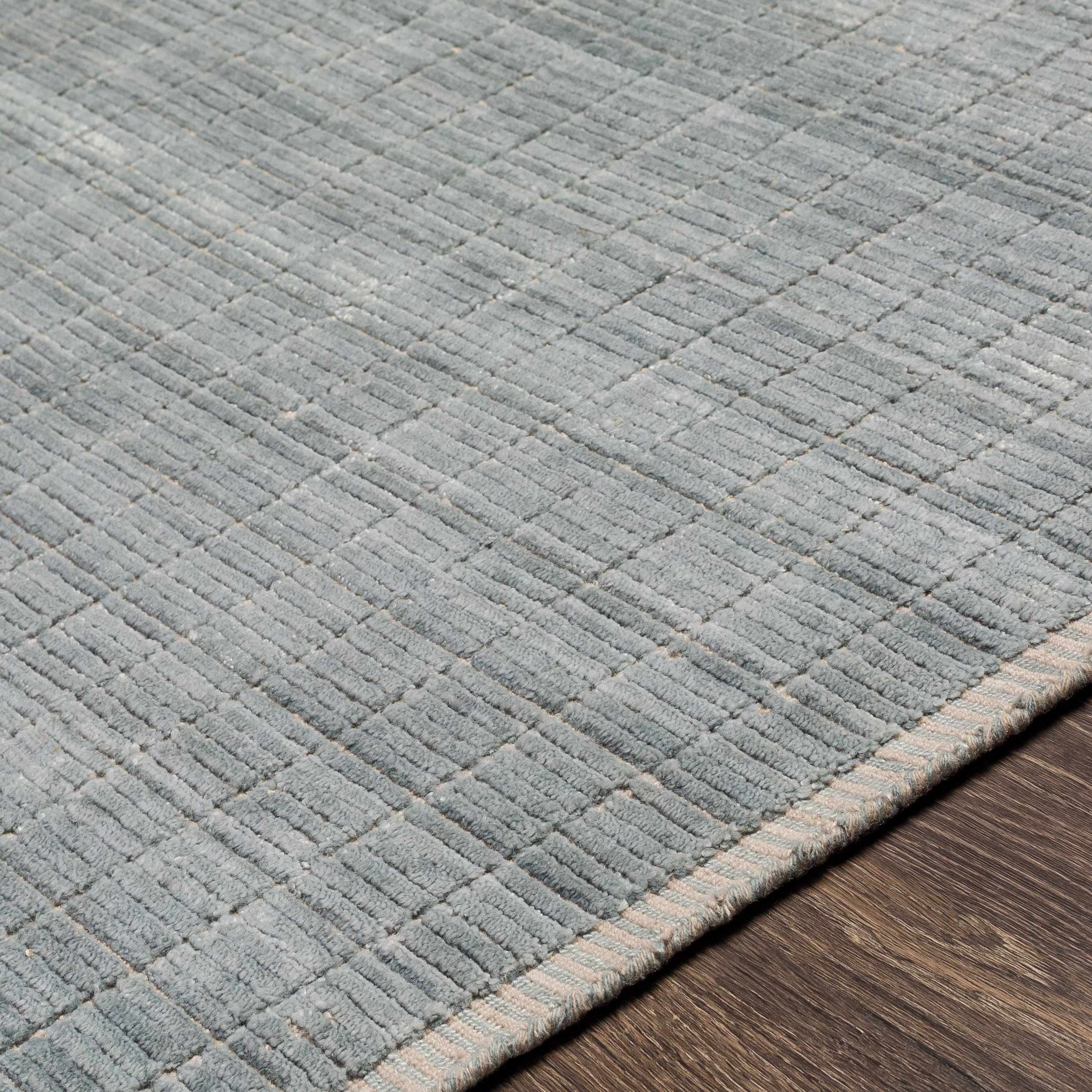 Hand Loomed Serene Denim Wool & Viscose Area Rug