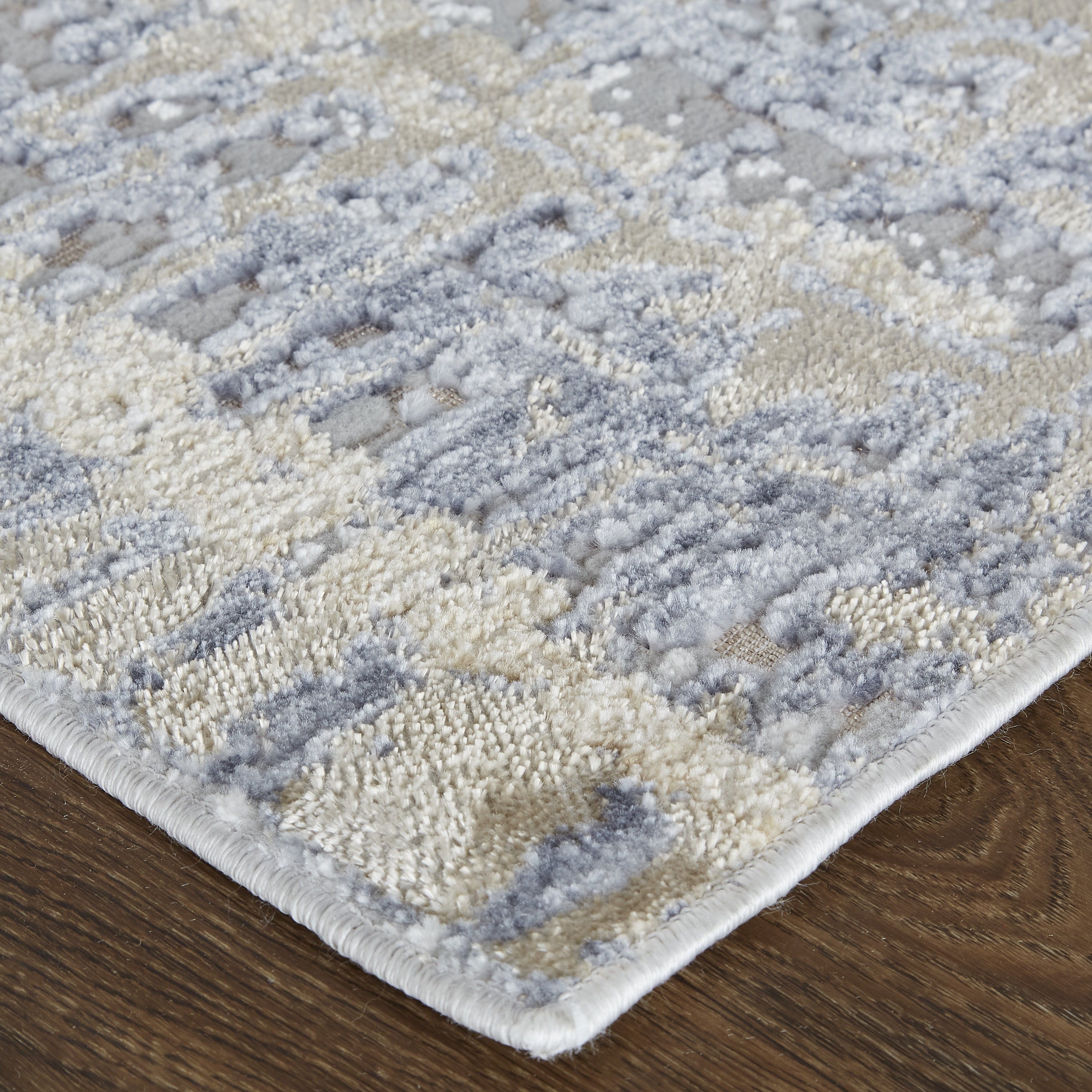 Laina Transitional Gradient & Ombre - Tan/Brown/Blue Area Rug