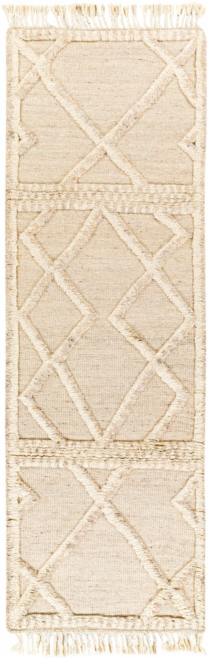 Luxury Cream Hand-Knotted Wool Area Rug