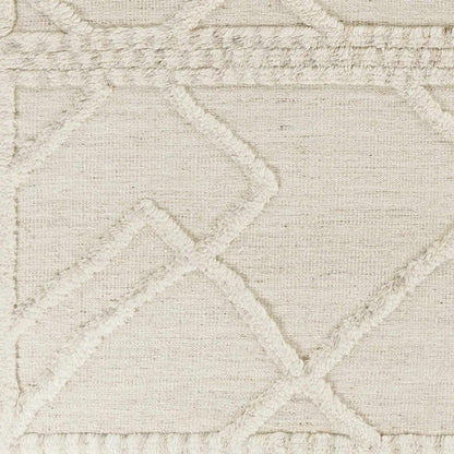 Luxury Cream Hand-Knotted Wool Area Rug