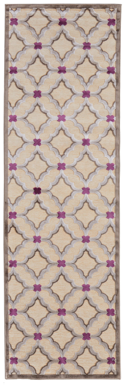 Saphir Rubus Modern Geometric - Tan/Brown/Purple