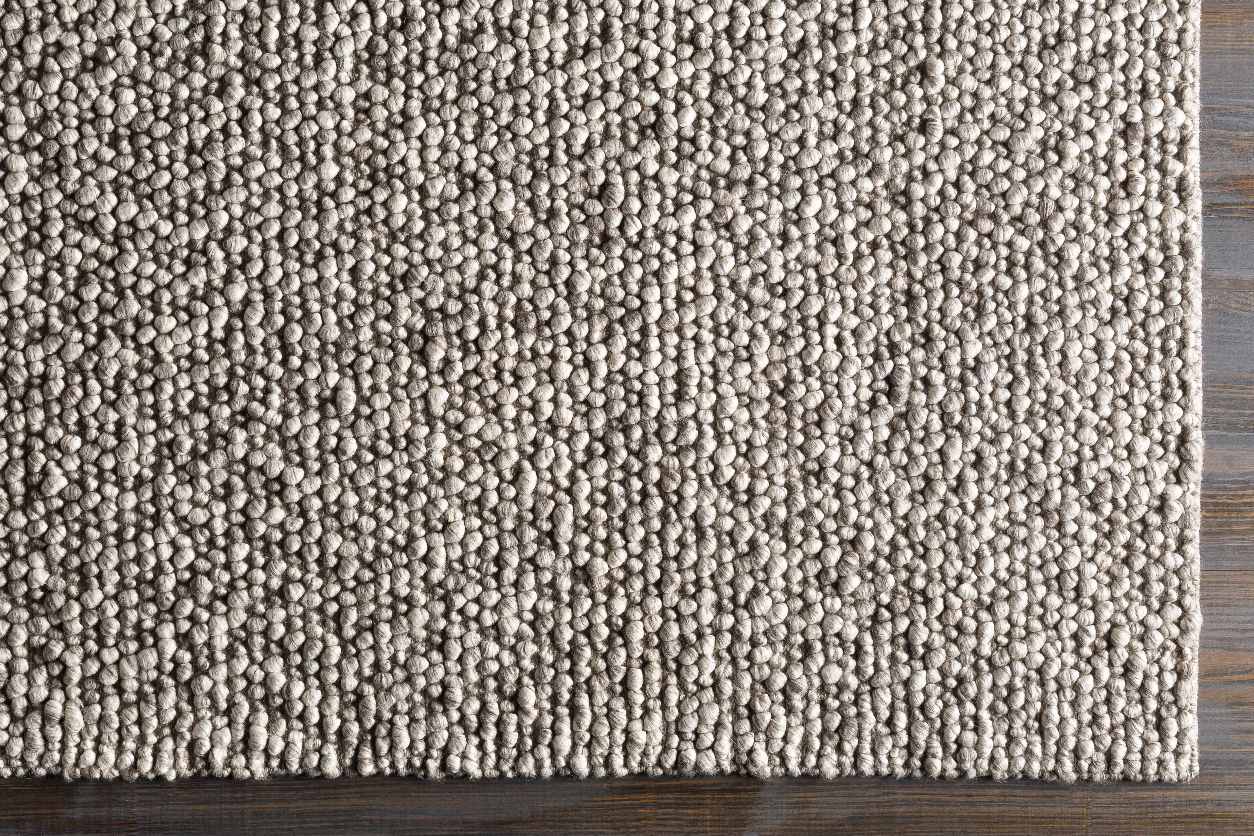 Charcoal Handwoven Wool & Viscose Area Rug
