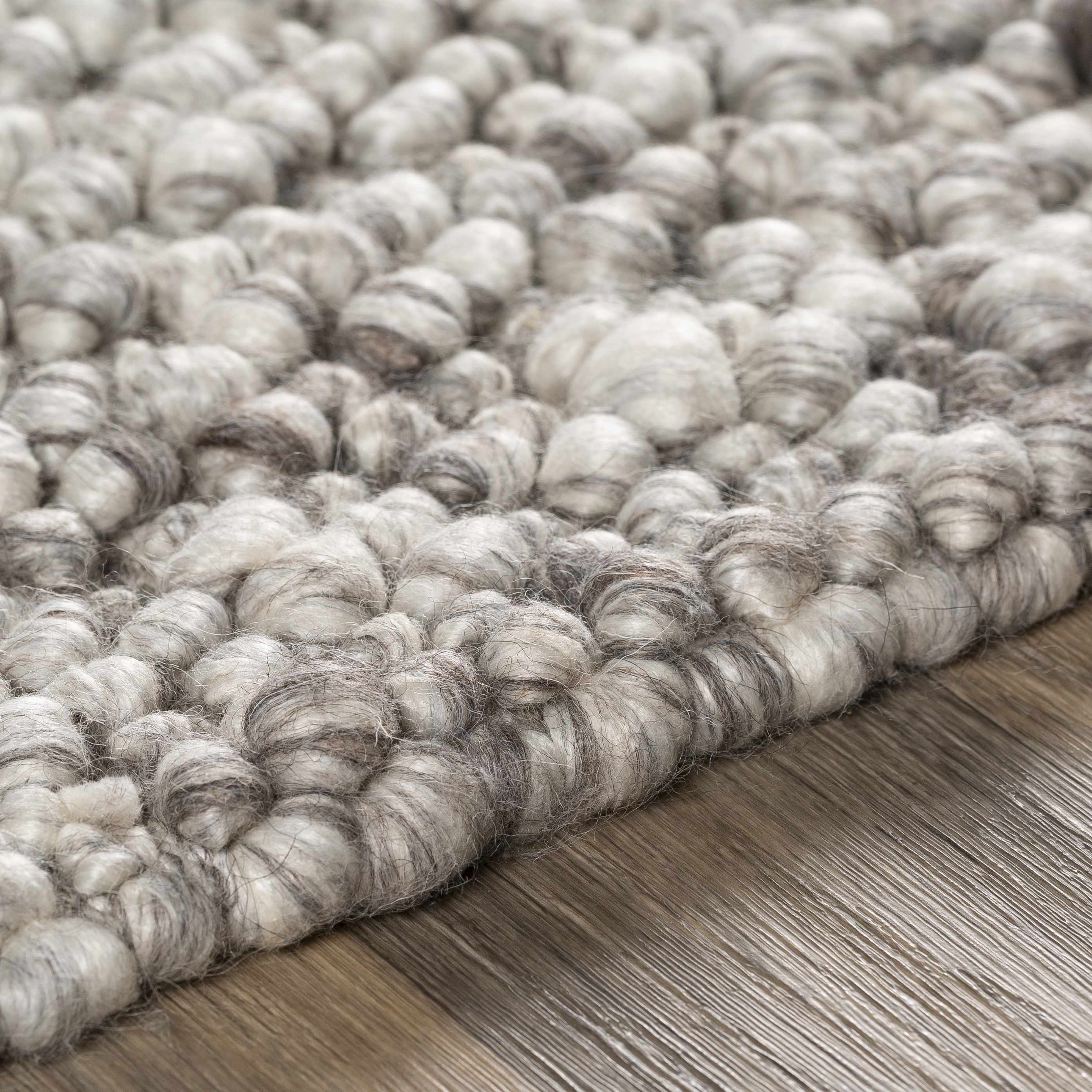 Charcoal Handwoven Wool & Viscose Area Rug
