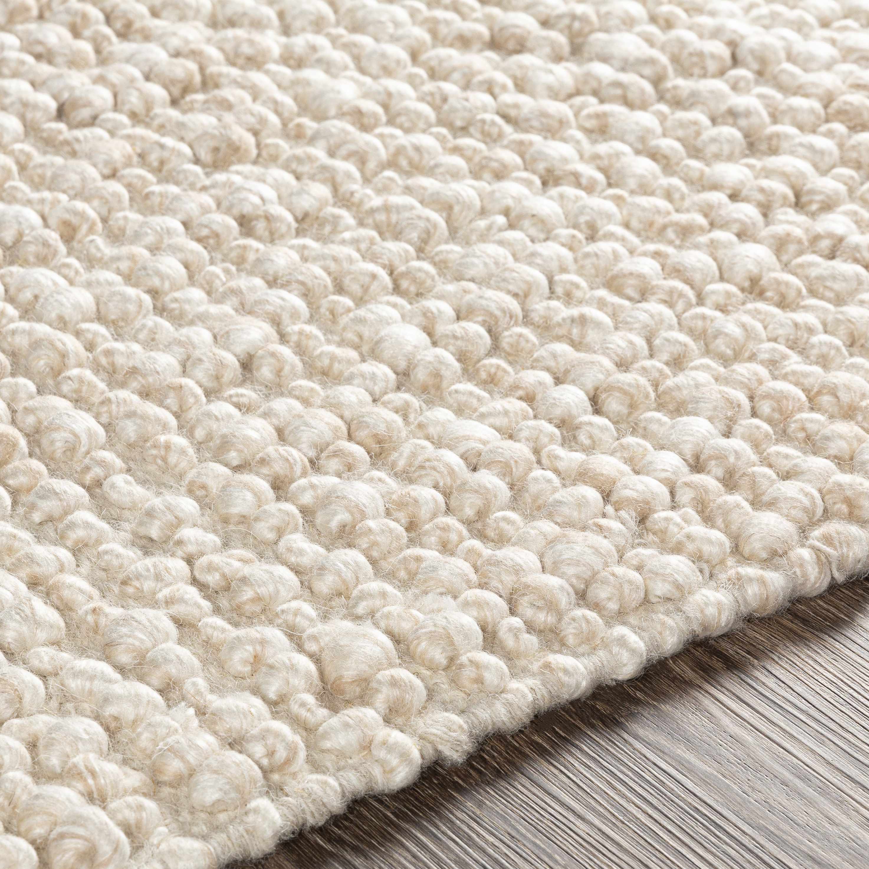 Beige Handwoven Wool & Viscose Timeless Area Rug