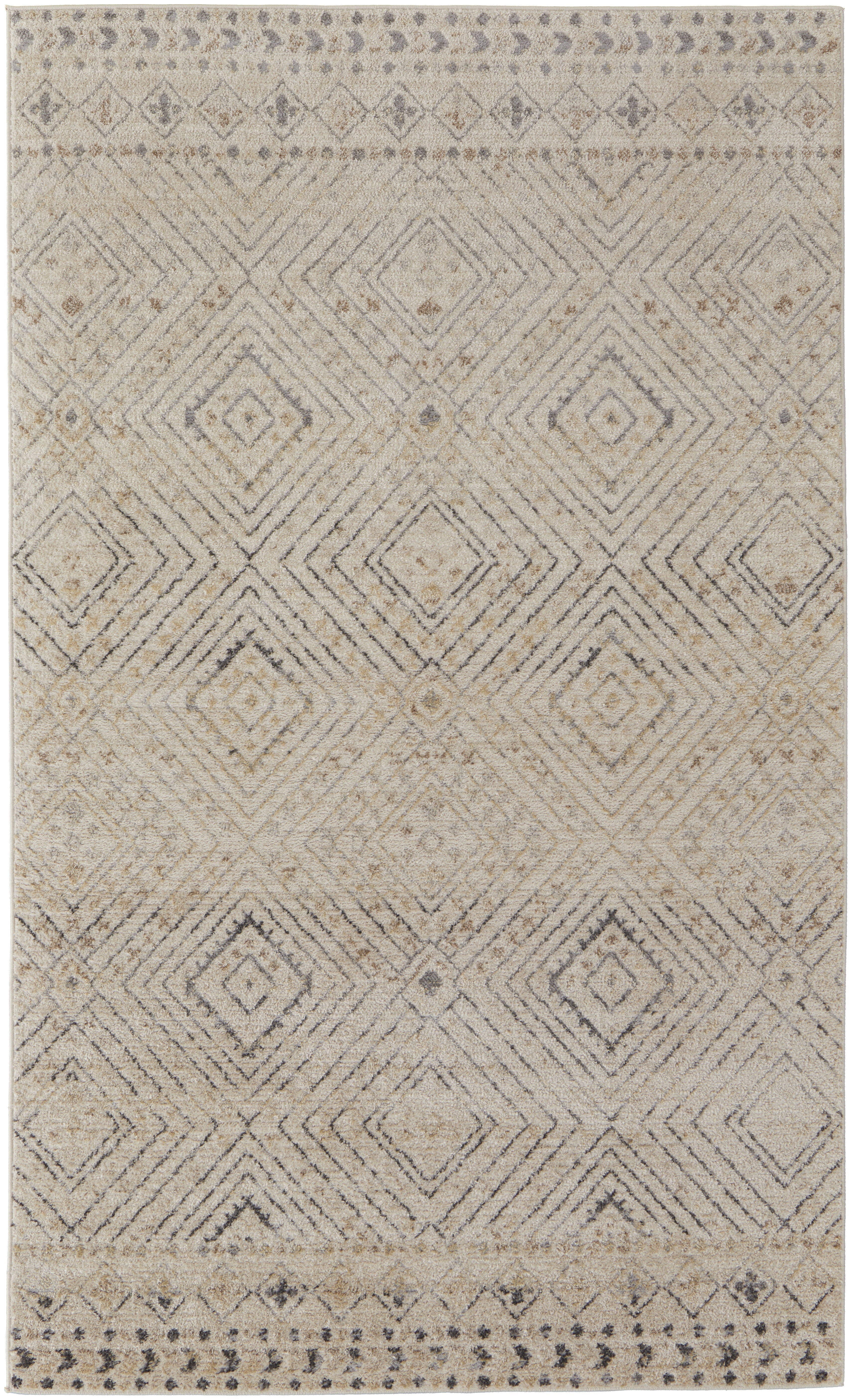 Camellia Transitional Geometric - Ivory/Gray