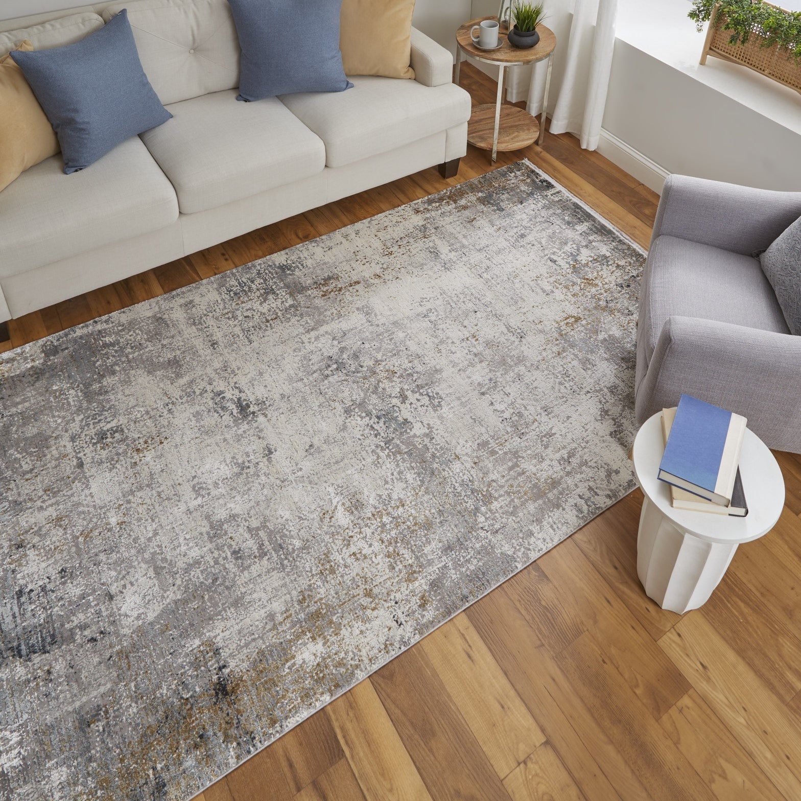 Cadiz Modern Abstract - Ivory/Taupe/Gray Area Rug