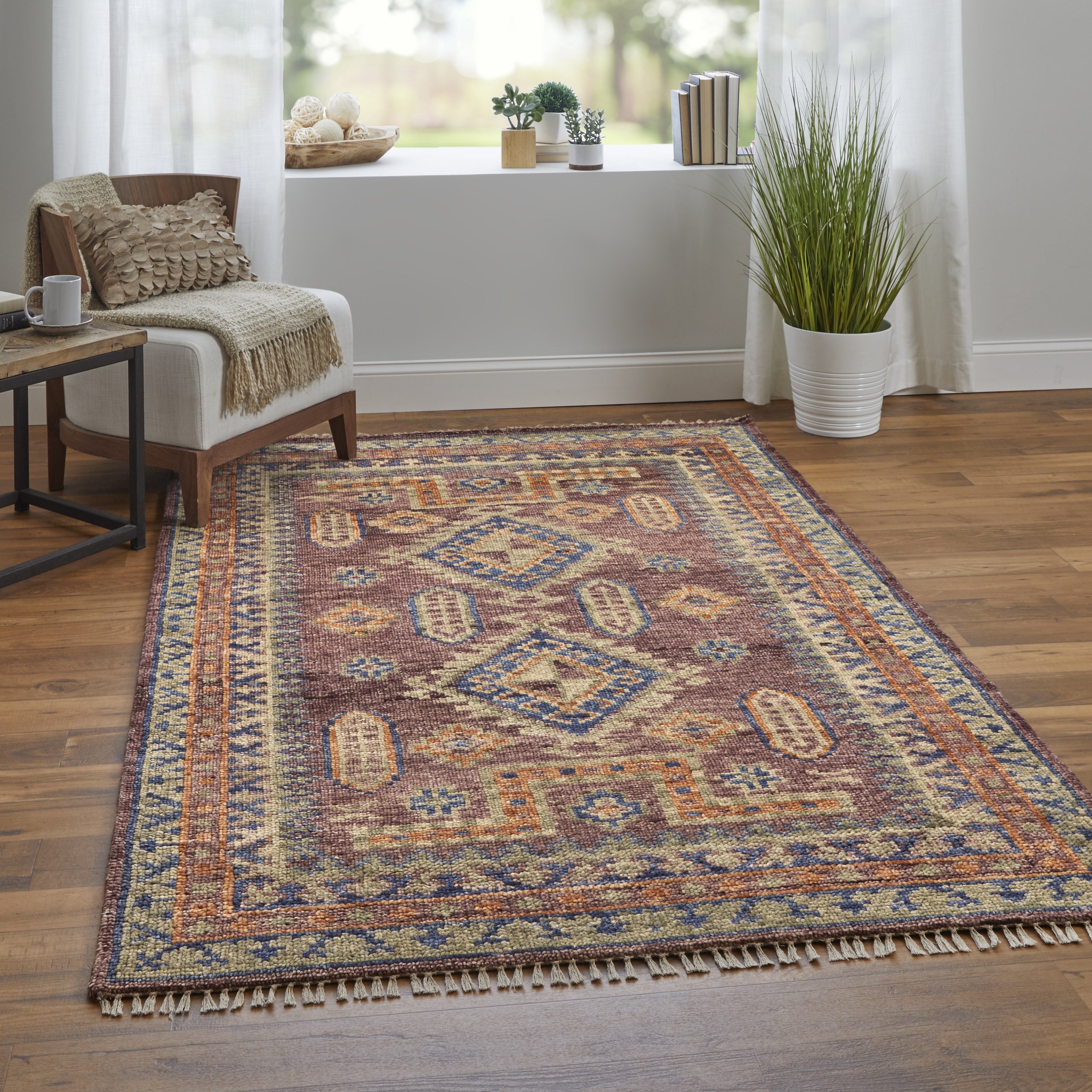 Fillmore Traditional Geometric - Red/Green/Blue Area Rug