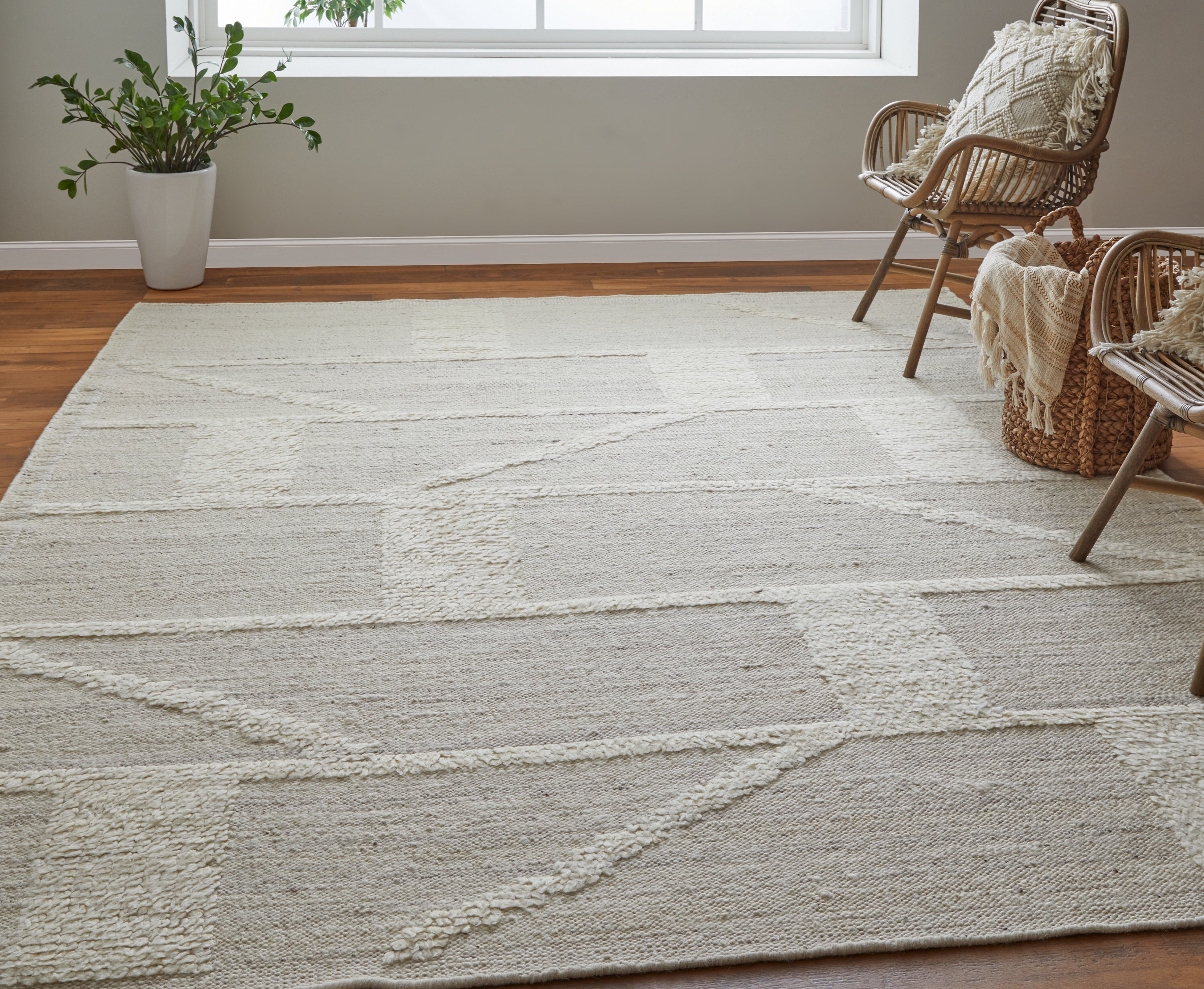 Ashby Transitional Geometric - Tan/Ivory Area Rug