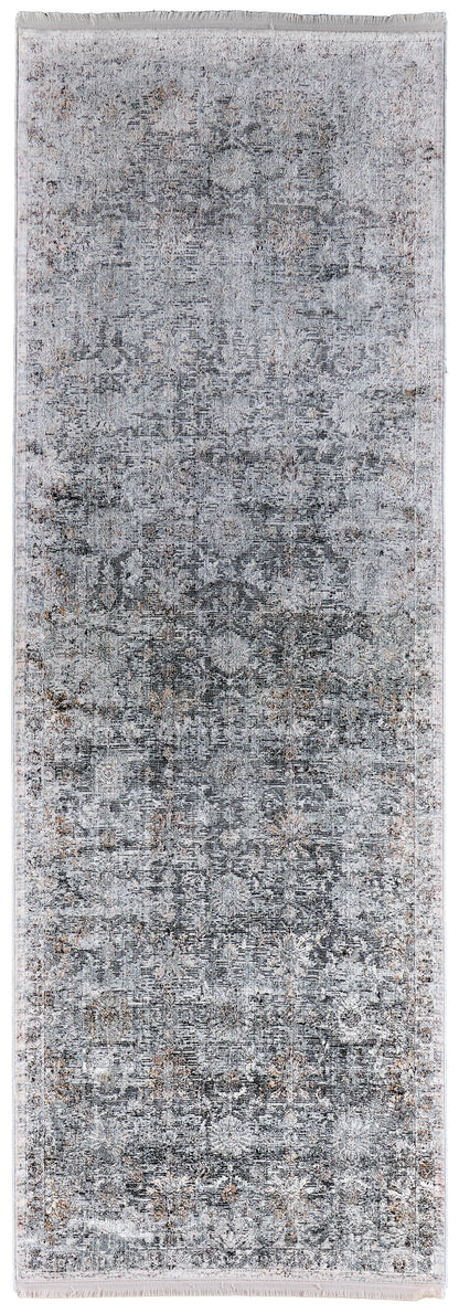 Sarrant Transitional Damask - Gray/Silver/Tan Area Rug