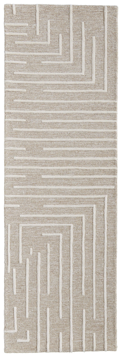 Fenner Transitional Geometric - Taupe/Ivory Area Rug