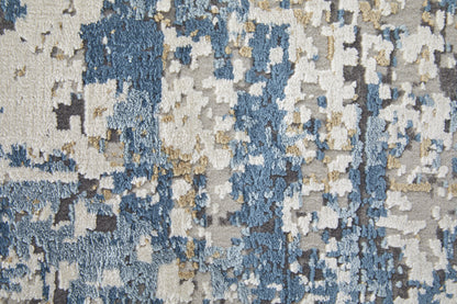 Cadiz Modern Abstract - Ivory/Tan/Blue Area Rug