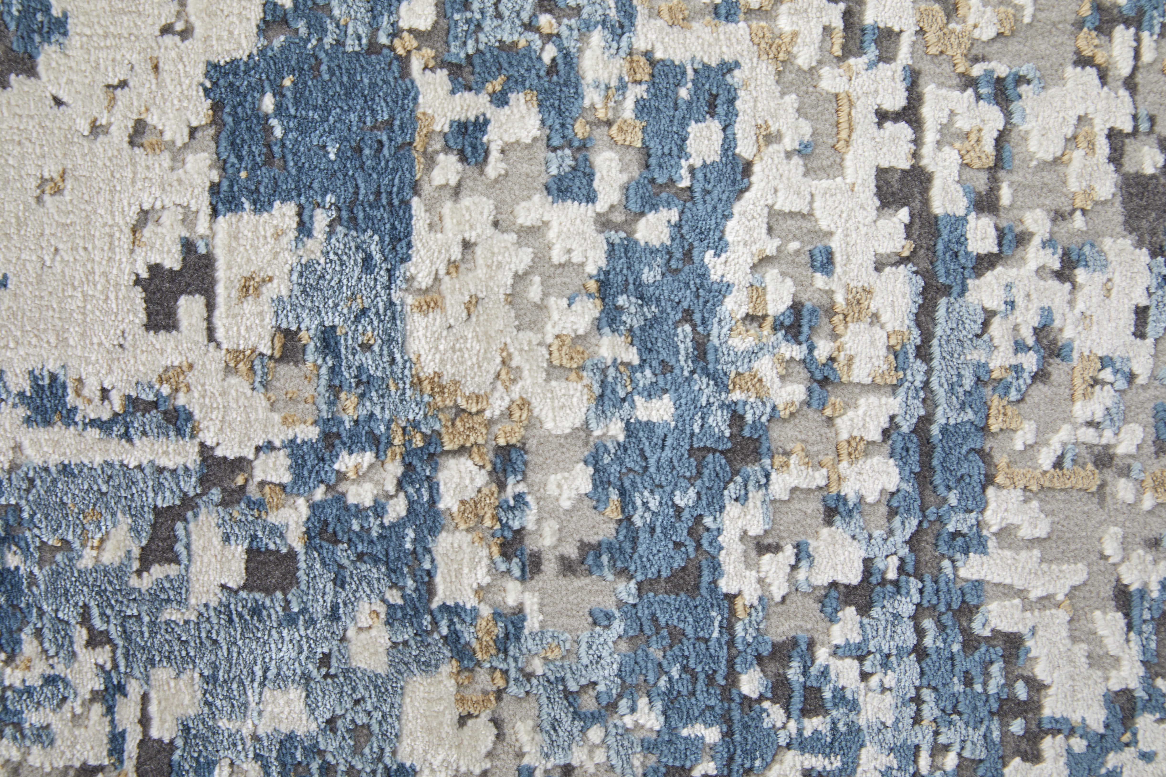 Cadiz Modern Abstract - Ivory/Tan/Blue Area Rug