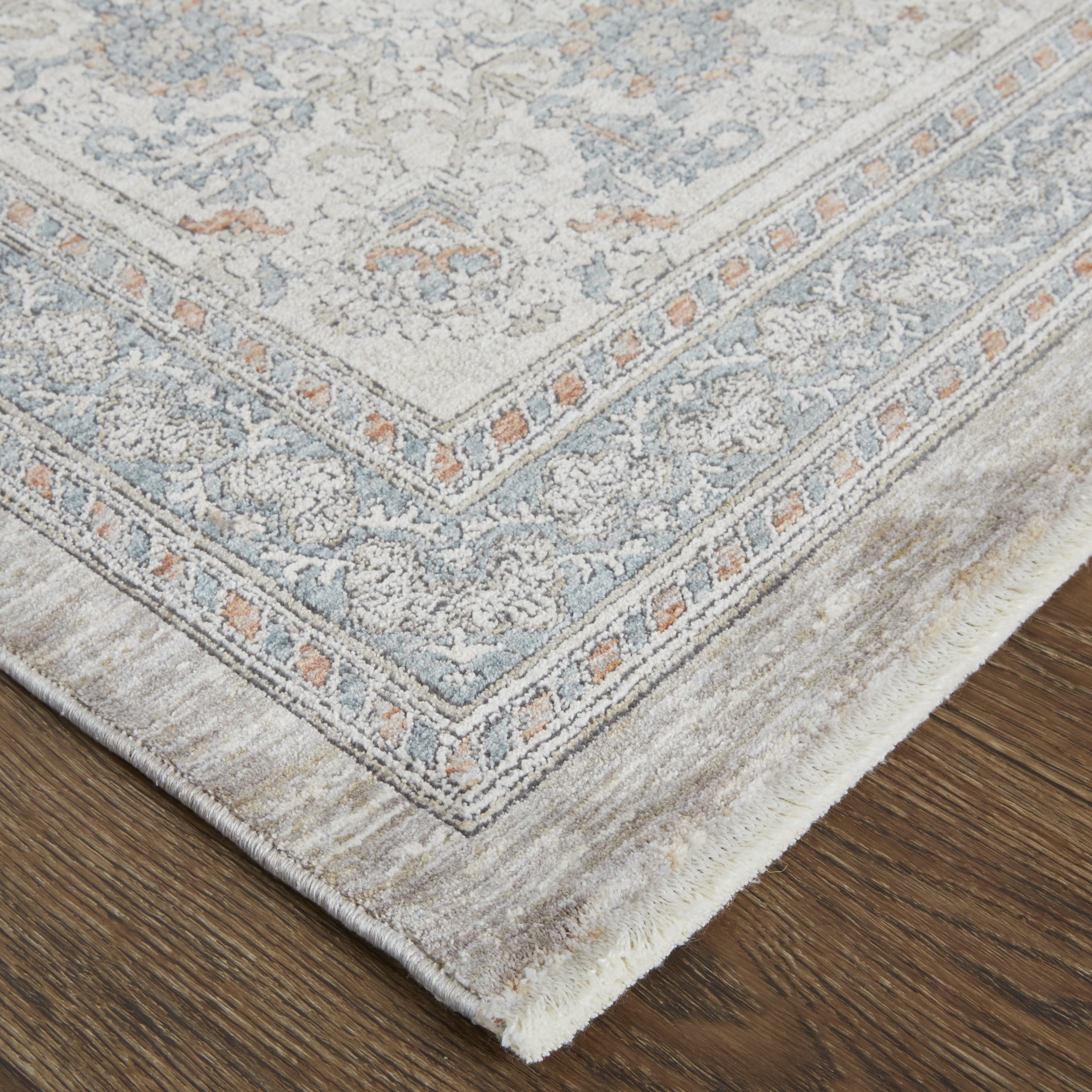 Marquette Transitional Oriental - Taupe/Silver/Blue Area Rug