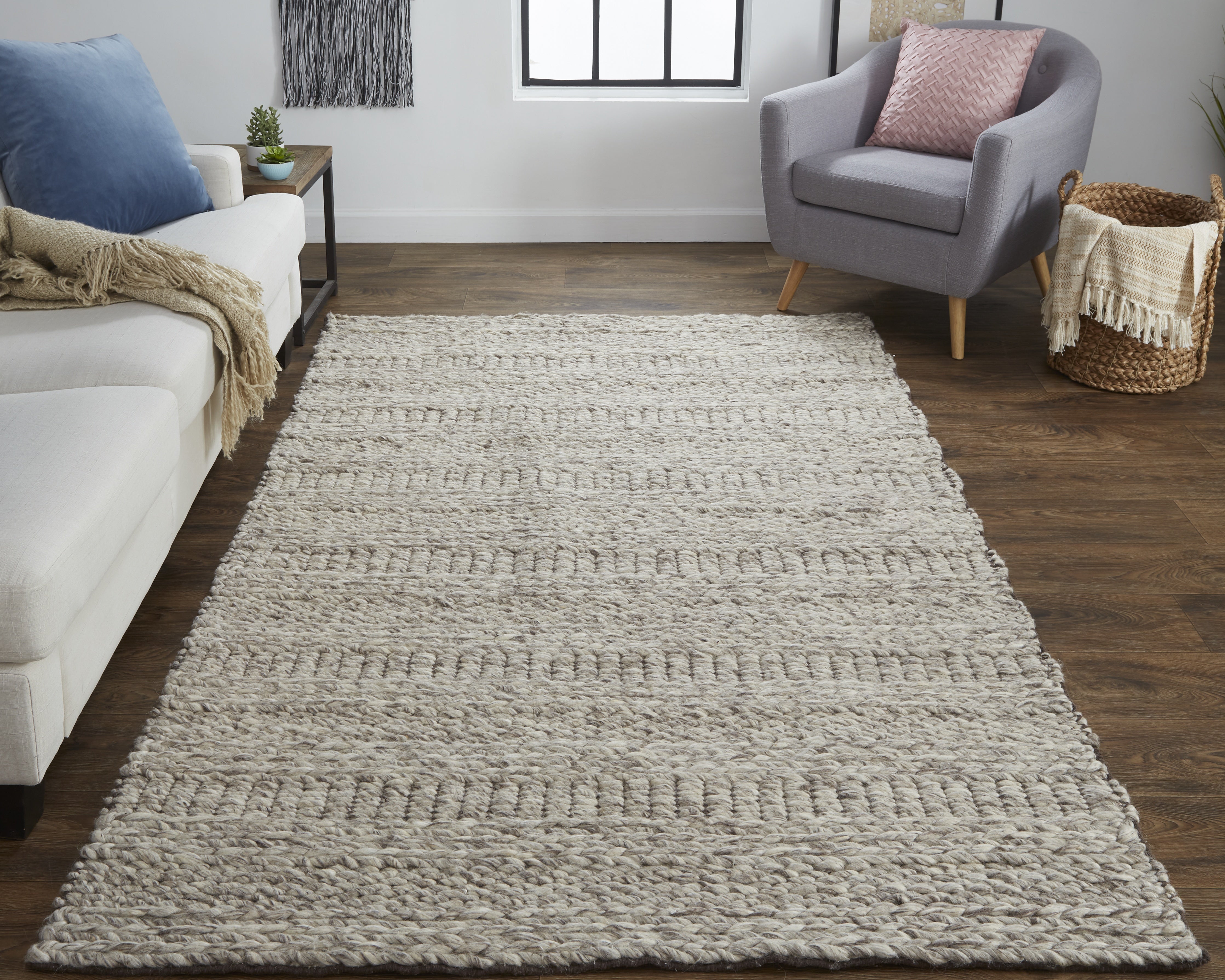 Berkeley Transitional Geometric - Ivory/Gray/Tan Area Rug