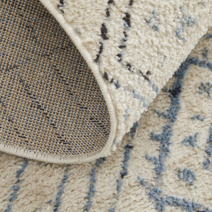 Camellia Transitional Geometric - Ivory/Blue/Gray