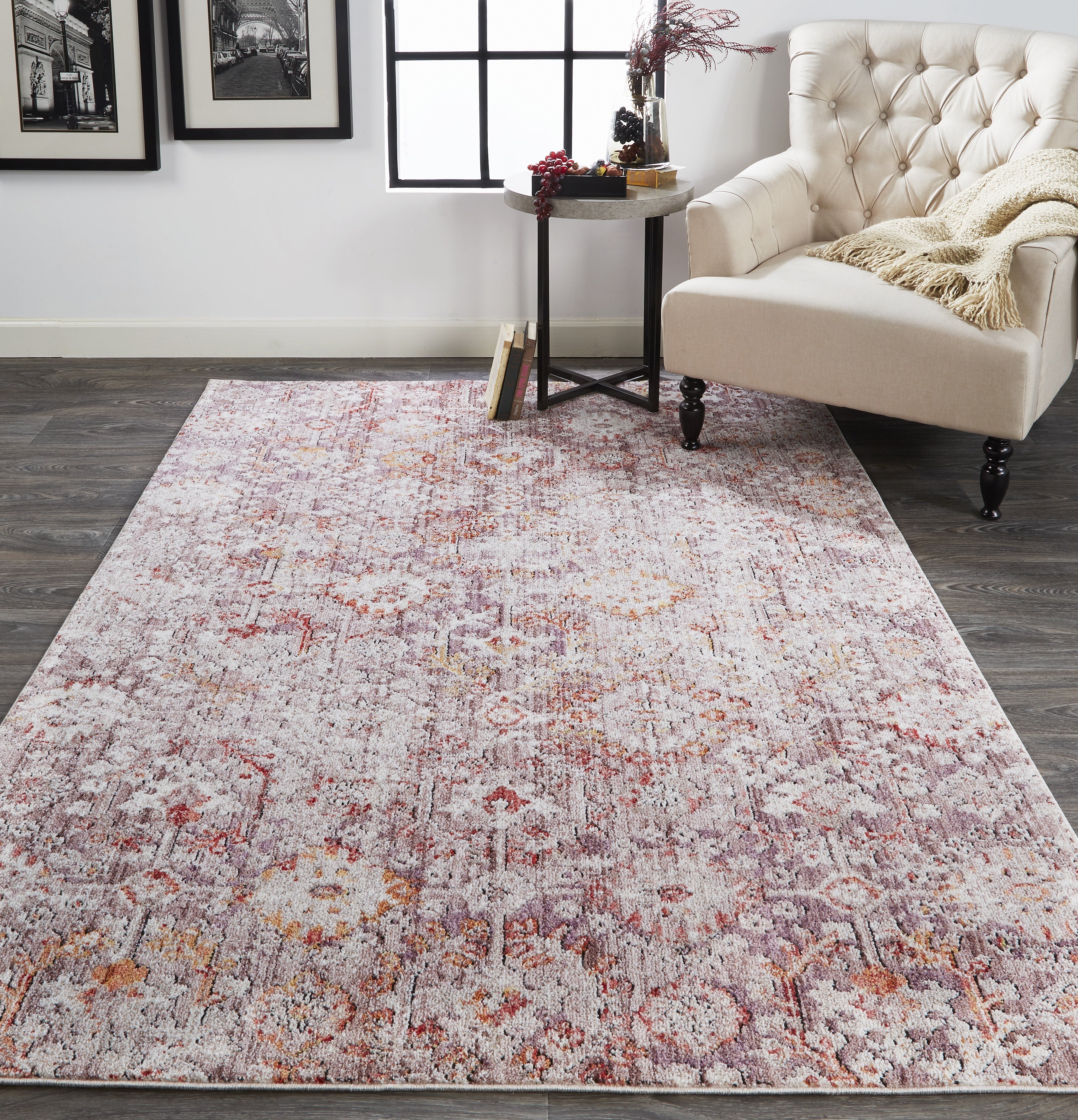 Armant Traditional Damask - Pink/Ivory/Gray
